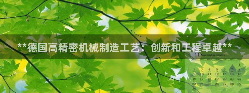 彩神大发如何观察走势：**德国高精密机械制造工艺：创新和工程卓越**